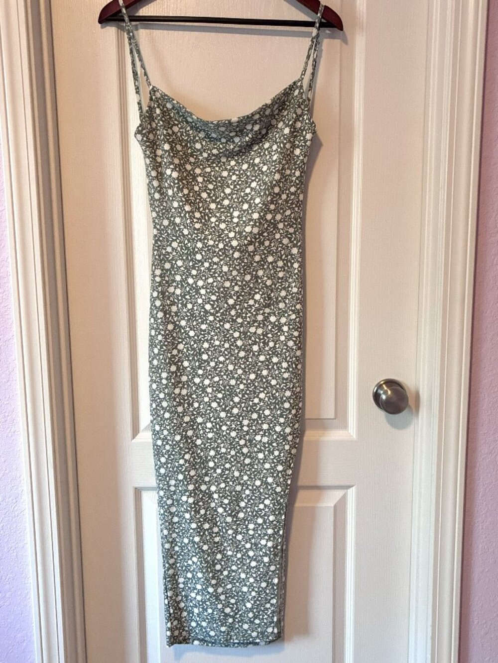 Floral Sage Bodycon Summer Dress